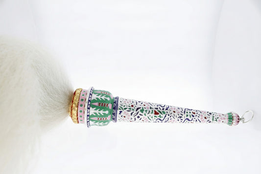 925 Silver Mixed Finish Geometric Chamar No 3 with Enamel