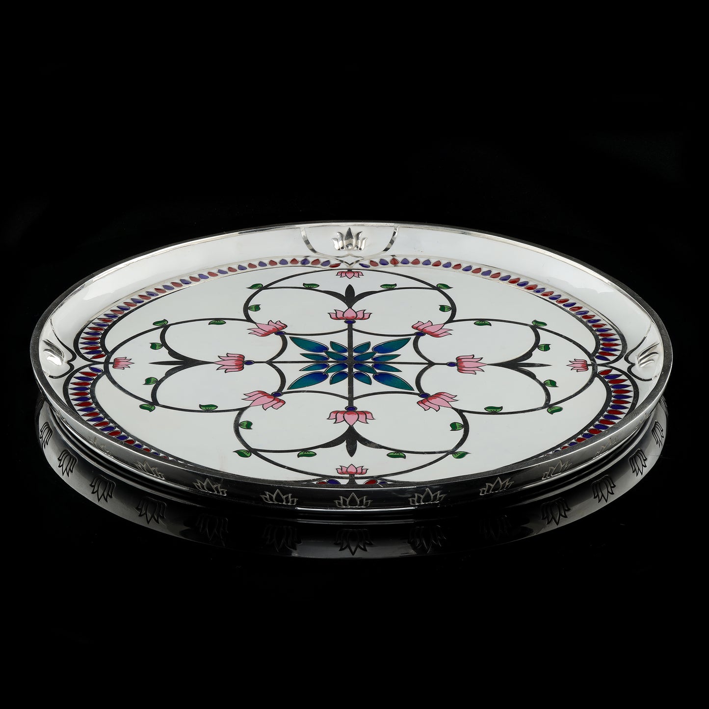925 Silver High Polished Pichvai Thali