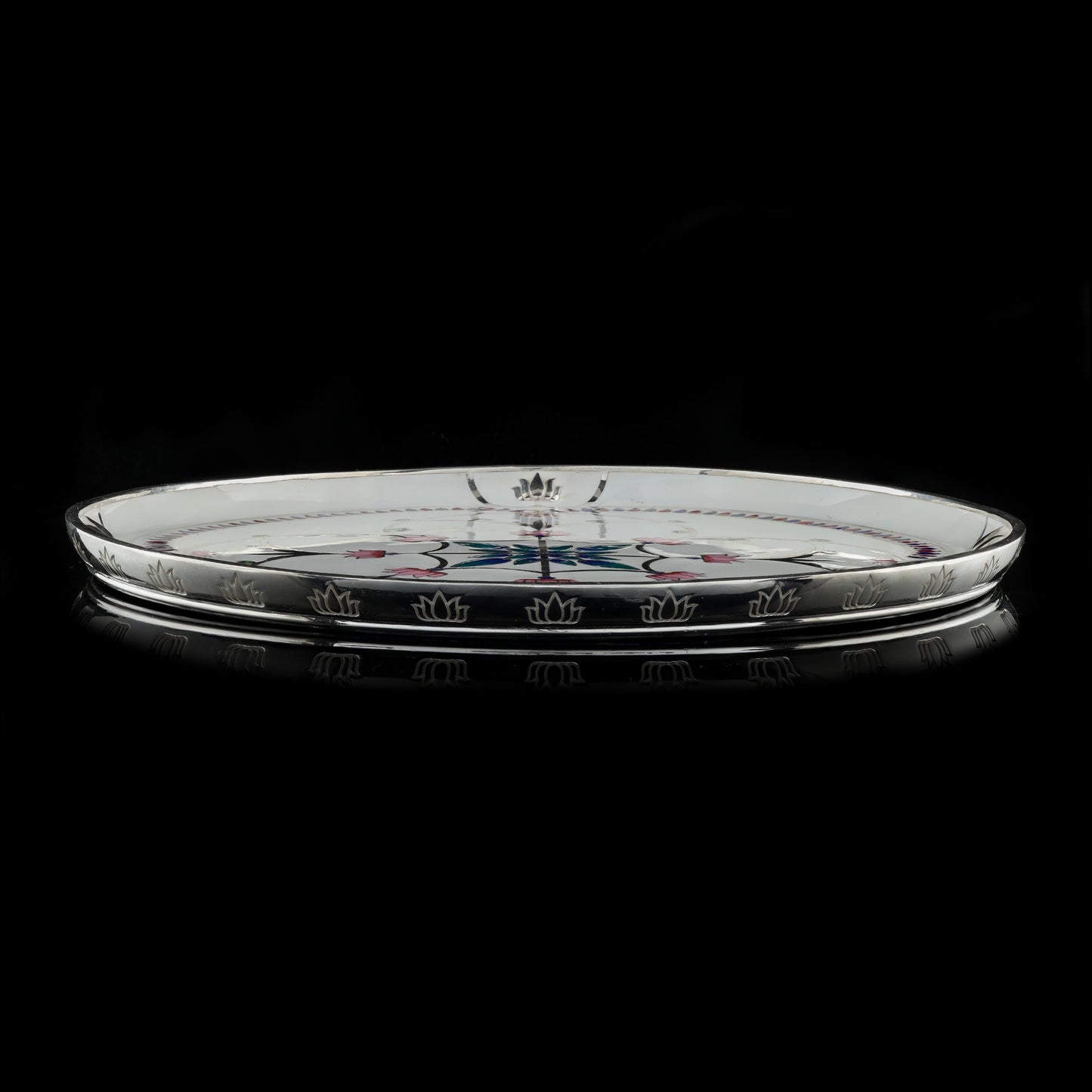 925 Silver High Polished Pichvai Thali