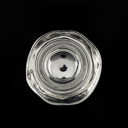 925 Silver Mixed Finish Pink Floral Diya Stand