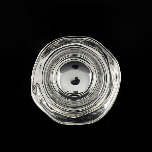925 Silver Mixed Finish Pink Floral Diya Stand