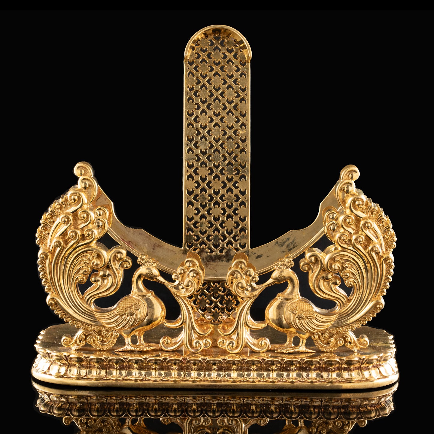 Brass High Polished Peacock Stand for Siddha Chakra