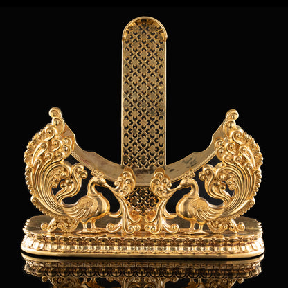 Brass High Polished Peacock Stand for Siddha Chakra