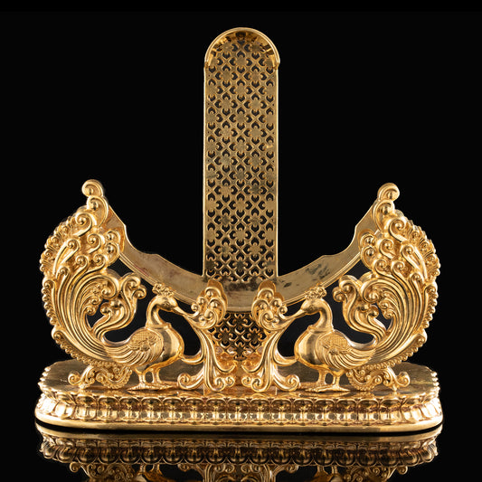Brass High Polished Peacock Stand for Siddha Chakra