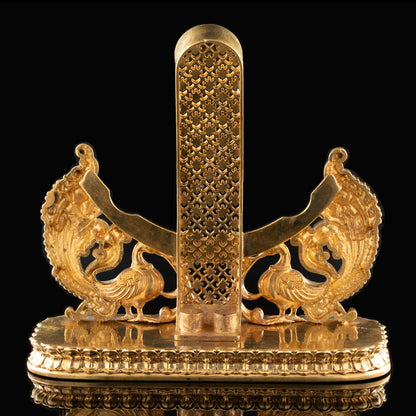 Brass High Polished Peacock Stand for Siddha Chakra
