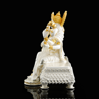 925 Silver Dual Tone Maa Saraswati on Sinhasan Idol