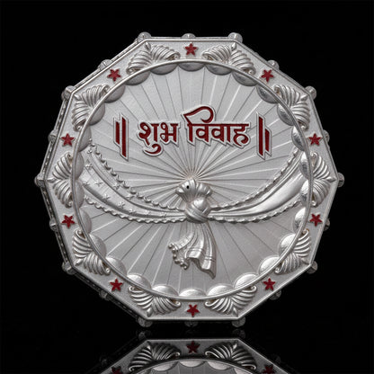 925 Silver Mixed Finish Shiv Parvati Vivah Coin