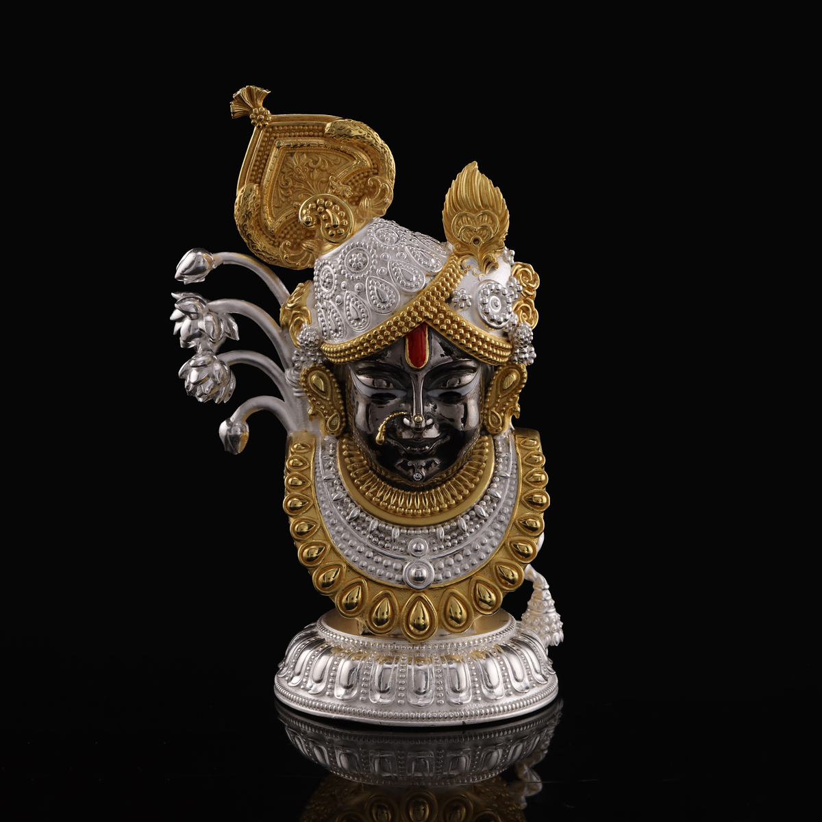 925 Silver Mixed Finish Shrinathji Torso Idol