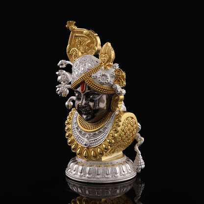 925 Silver Mixed Finish Shrinathji Torso Idol