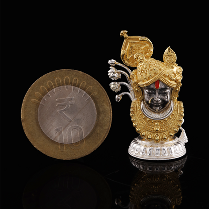 925 Silver Mixed Finish Shrinathji Torso Idol