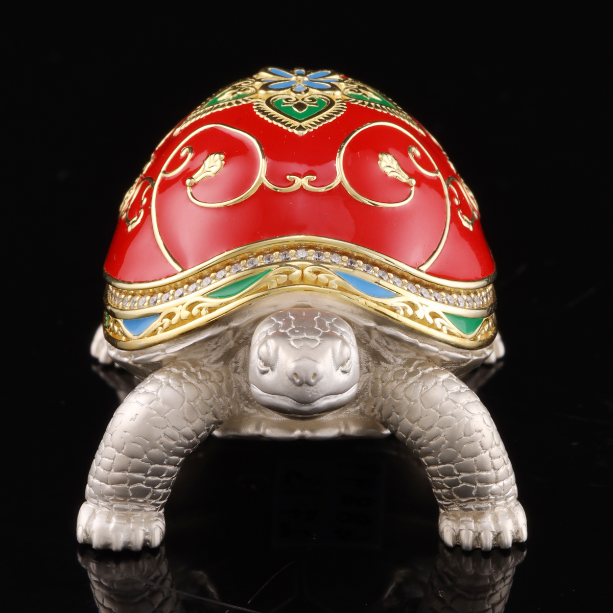 925 Silver Mixed Finish Studded Tortoise Design 1