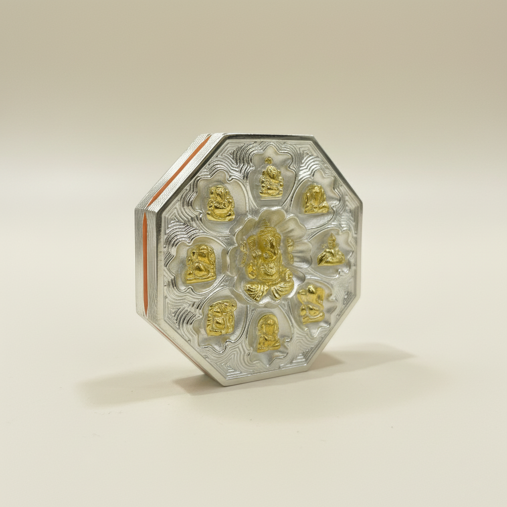 925 Silver Mixed Finish Ashtavinayak Coin