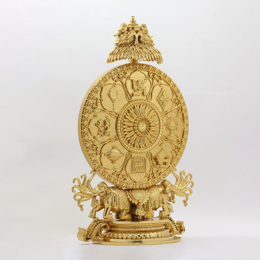 Brass Semi Polished Standing Ashtamangal
