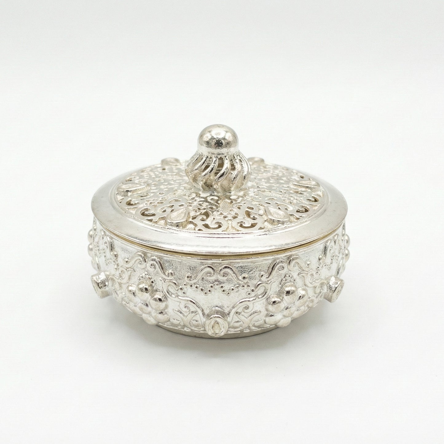 925 Silver High Polished Studded Dibbi