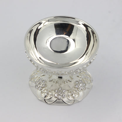 925 Silver High Polished Studded Diya Stand