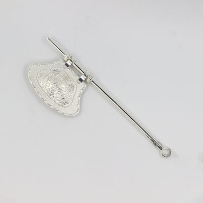 925 Silver Mixed Finish Studded Fan