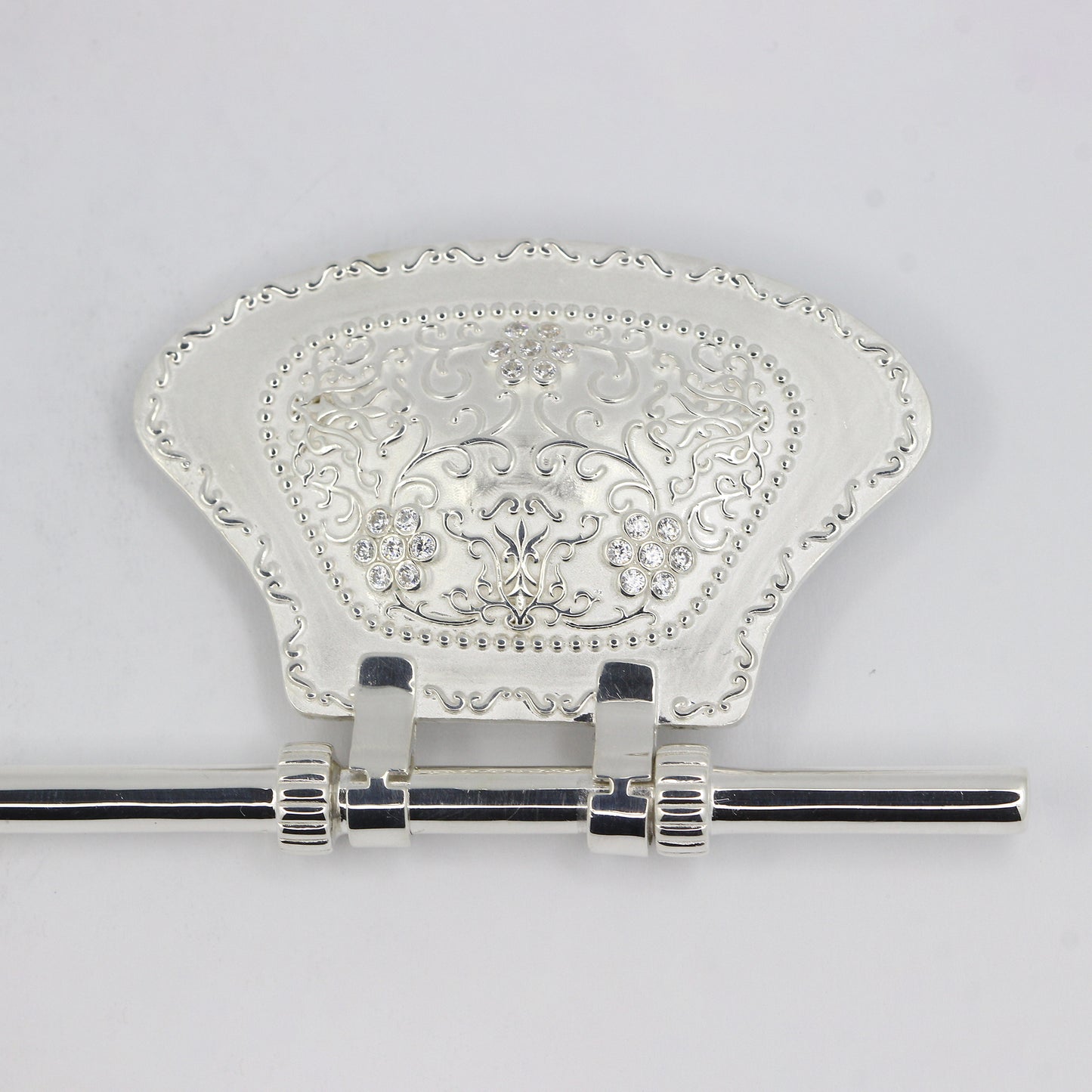 925 Silver Mixed Finish Studded Fan