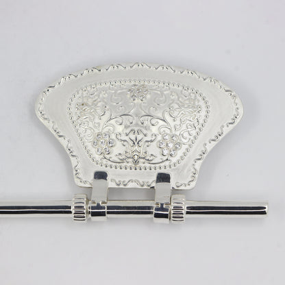 925 Silver Mixed Finish Studded Fan