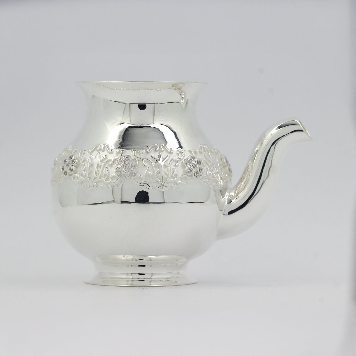 925 Silver Mixed Finish Studded Kalash