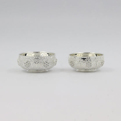 925 Silver Mixed Finish Studded Vati Set