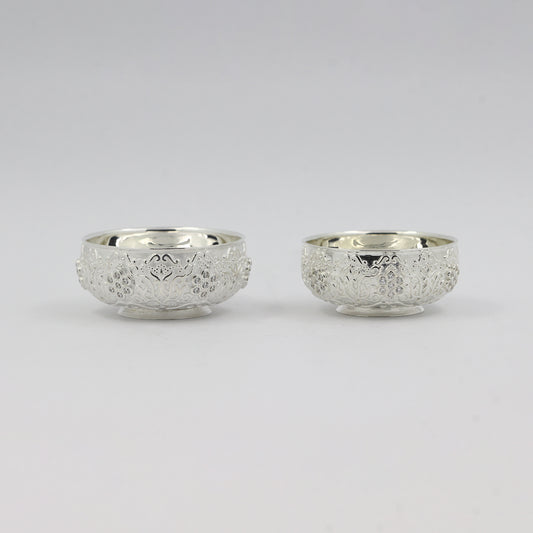 925 Silver Mixed Finish Studded Vati Set