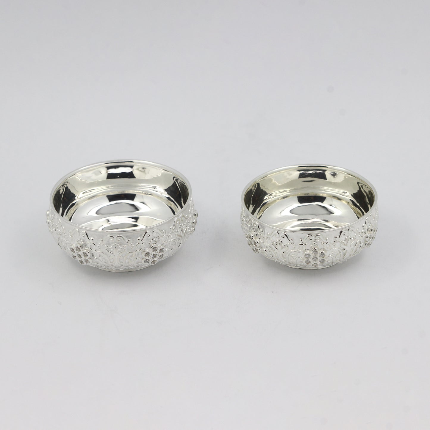 925 Silver Mixed Finish Studded Vati Set