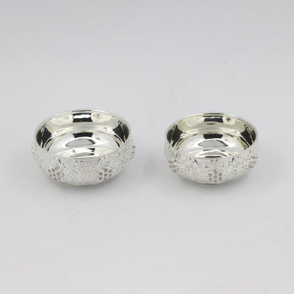 925 Silver Mixed Finish Studded Vati Set