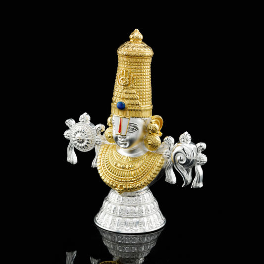 925 Silver Mixed Finish Tirupati Balaji Torso Idol