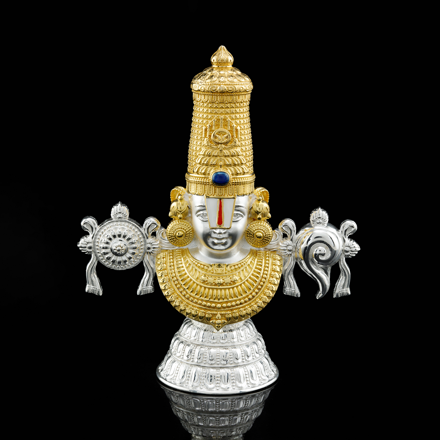 925 Silver Mixed Finish Tirupati Balaji Torso Idol