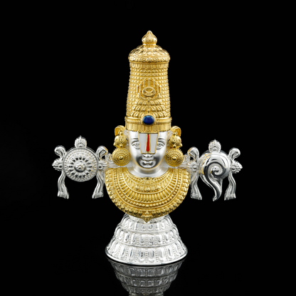 925 Silver Mixed Finish Tirupati Balaji Torso Idol