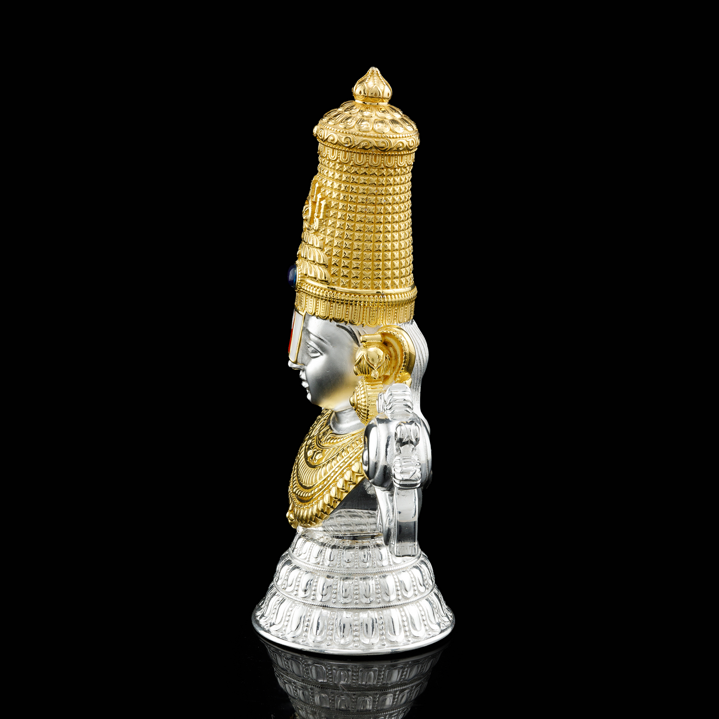 925 Silver Mixed Finish Tirupati Balaji Torso Idol
