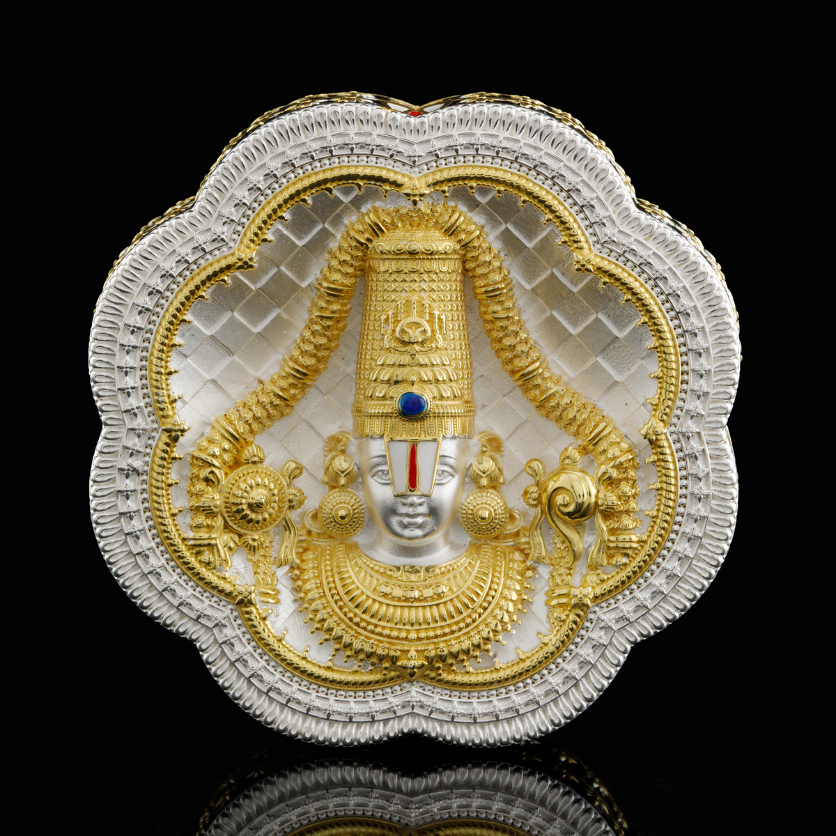 925 Silver Mixed Finish Tirupati Balaji Bust Coin