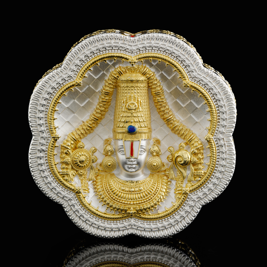 925 Silver Mixed Finish Tirupati Balaji Bust Coin