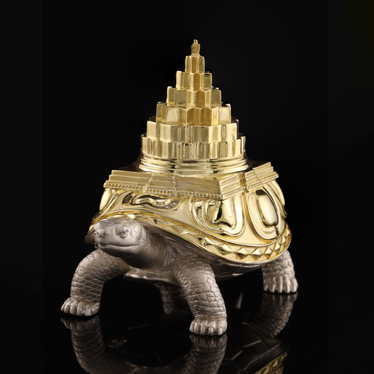 925 Silver Mixed Finish Tortoise with Shri Yantra Design 1