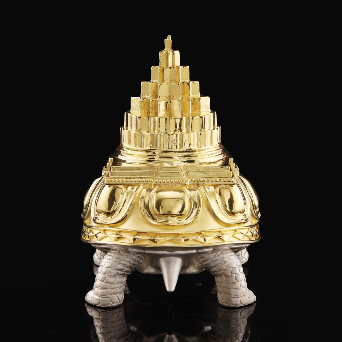 925 Silver Mixed Finish Tortoise with Shri Yantra Design 1