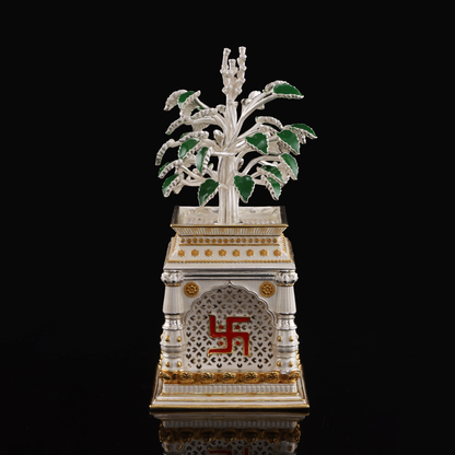 925 Silver Mixed Finish Tulsi Vrindavan Design 2