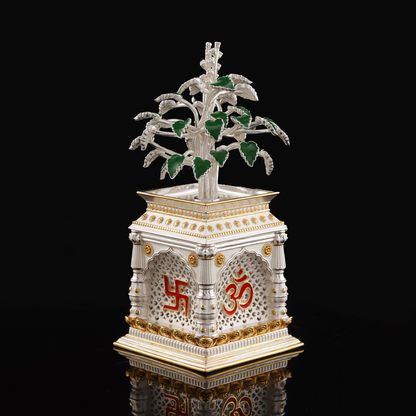 925 Silver Mixed Finish Tulsi Vrindavan Design 2