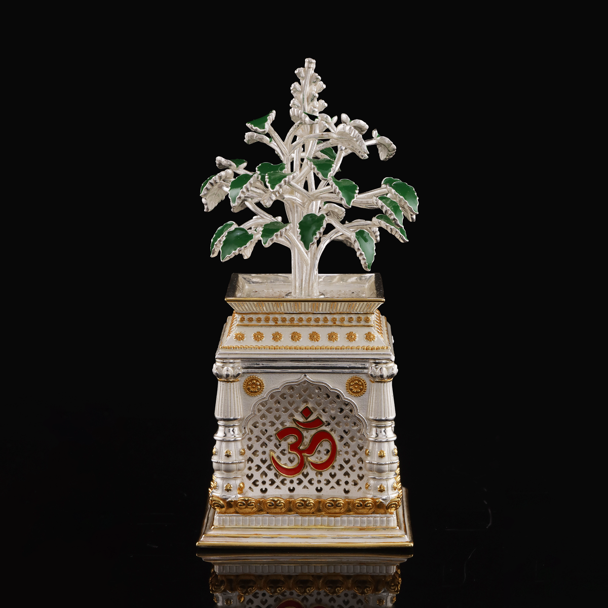 925 Silver Mixed Finish Tulsi Vrindavan Design 2