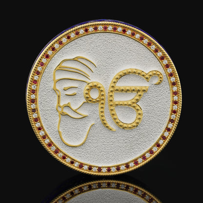 925 Silver Mixed Finish Ik Onkar Coin