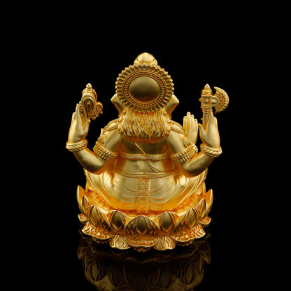 Brass Industrial Finish Lotus Base Ganesh