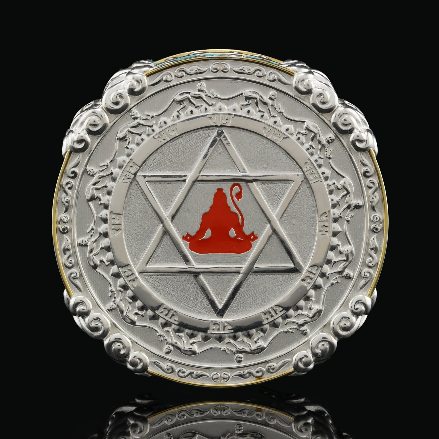925 Silver Mixed Finish Hanumanji Coin