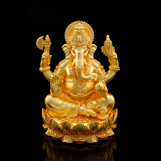 Brass Industrial Finish Lotus Base Ganesh