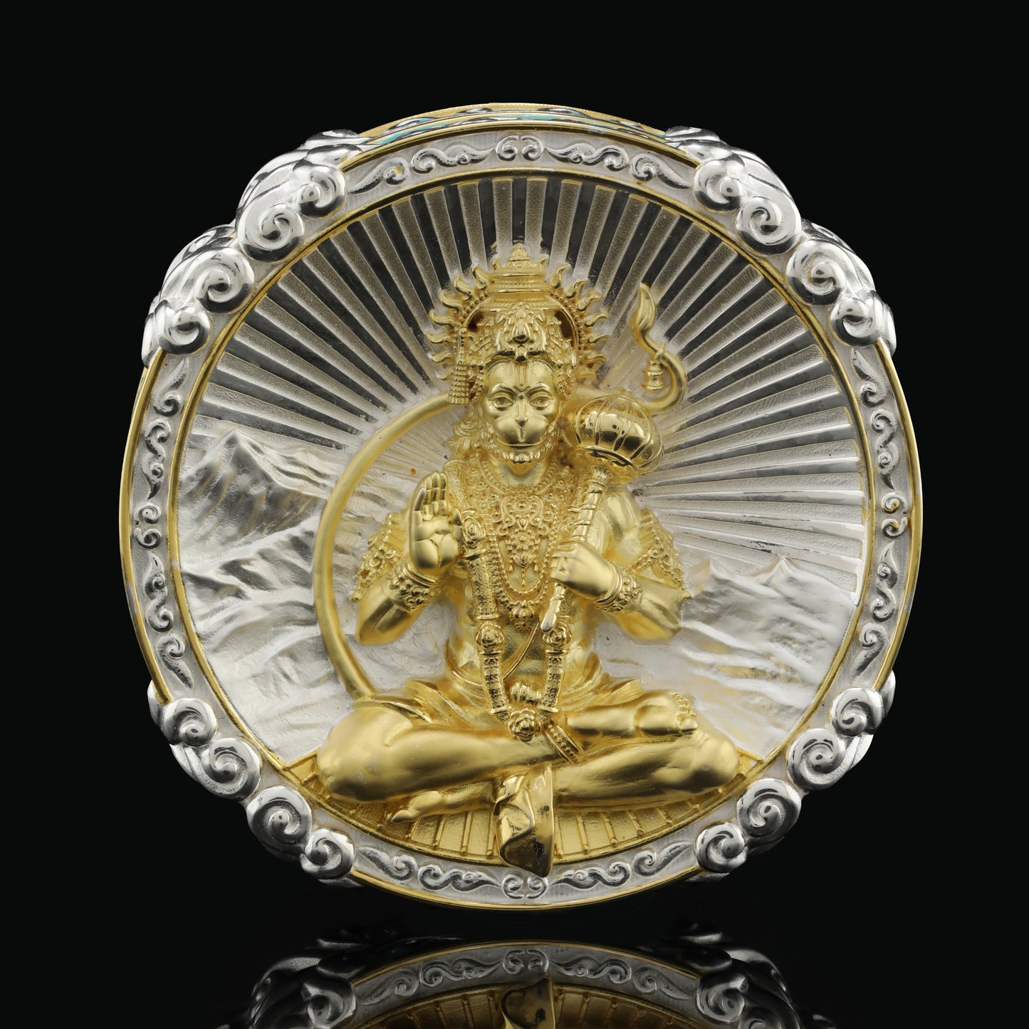 925 Silver Mixed Finish Hanumanji Coin