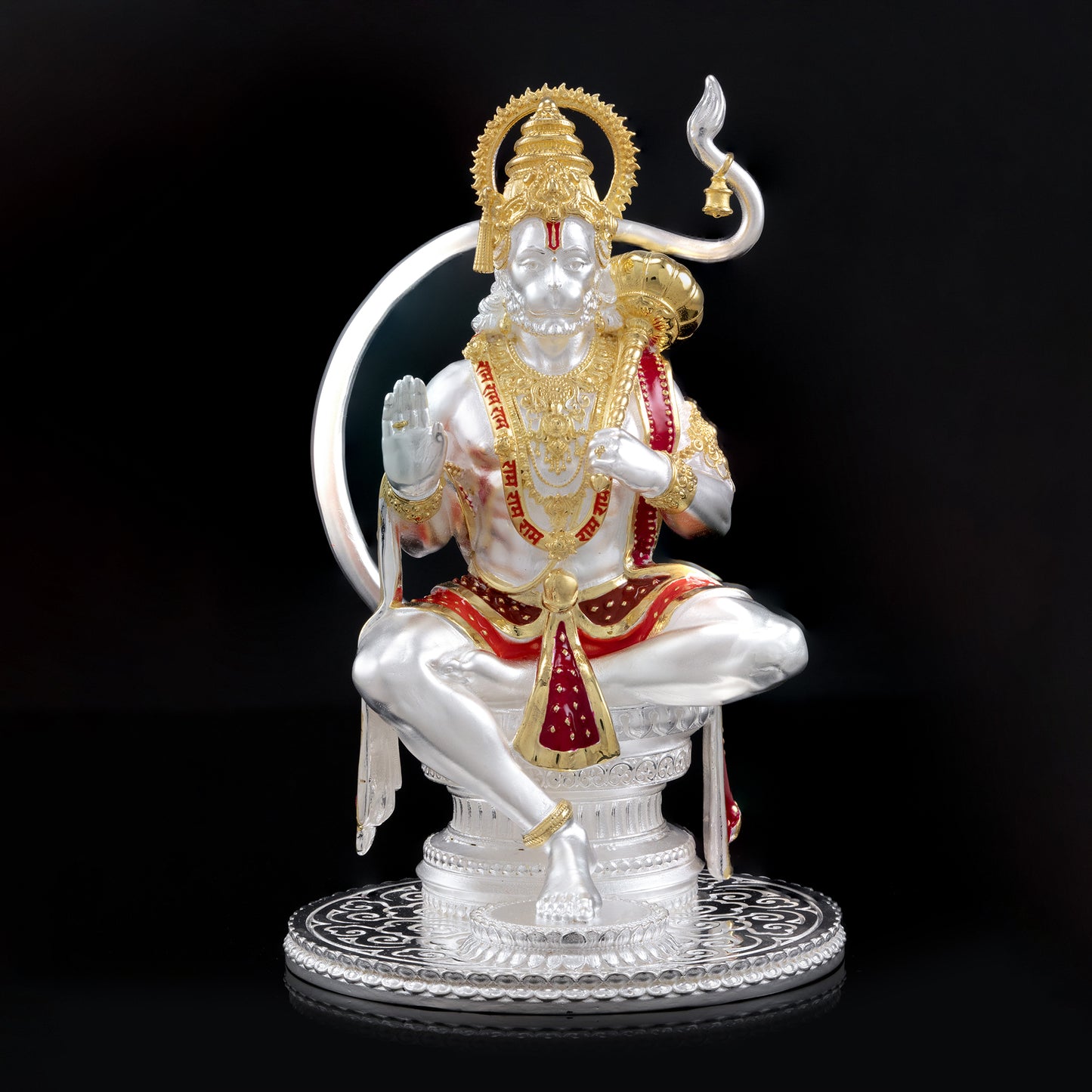 925 Silver Mixed Finish Hanumanji Idol