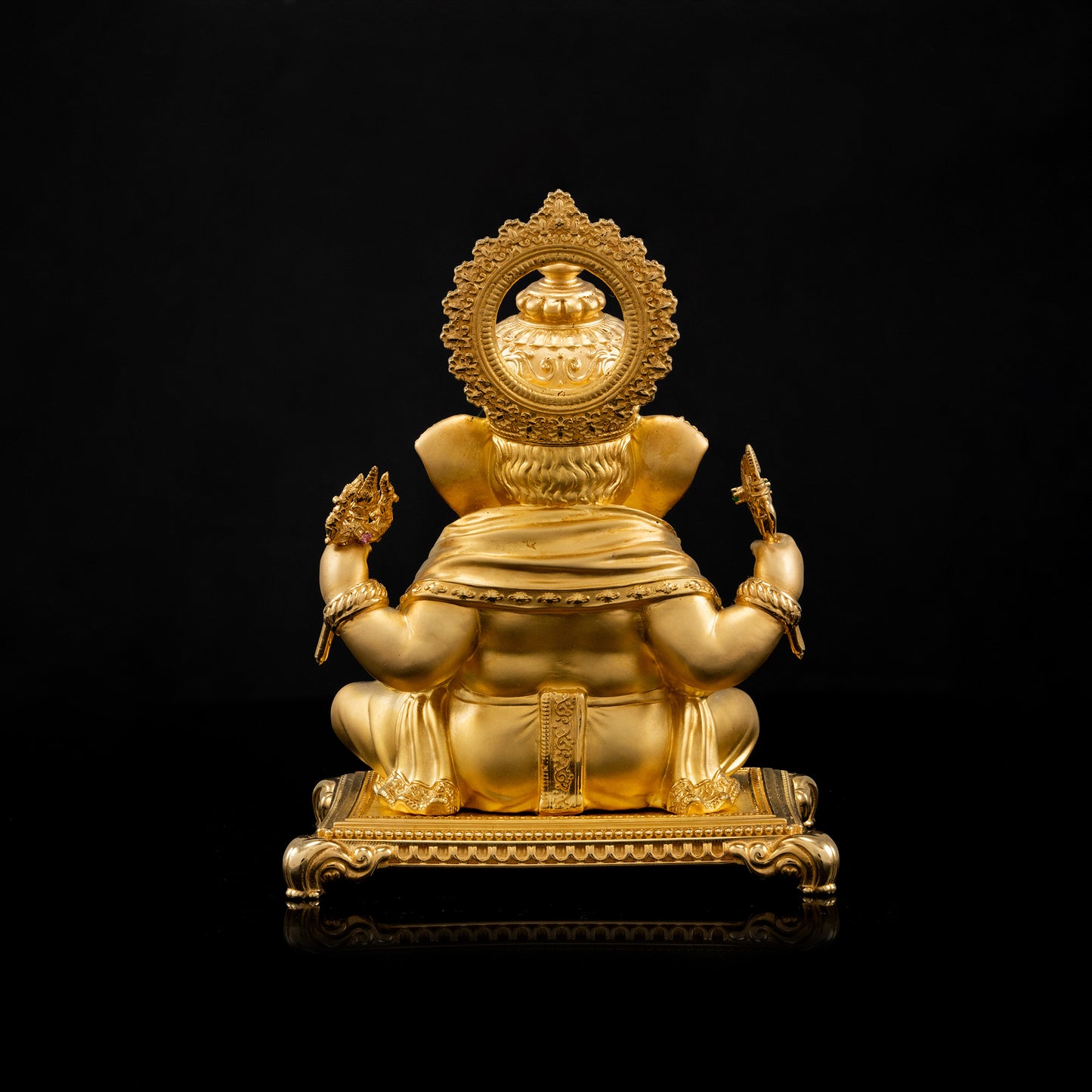 Silver Mixed Finish Studded Dagdusheth Ganpati