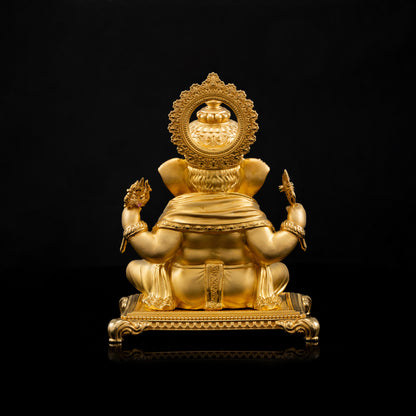 Silver Mixed Finish Studded Dagdusheth Ganpati