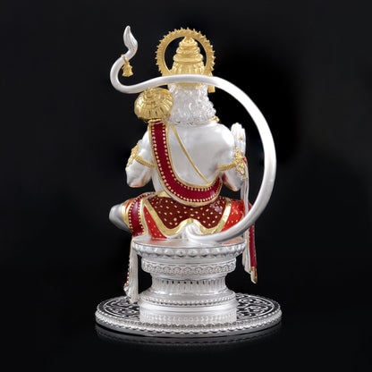 925 Silver Mixed Finish Hanumanji Idol