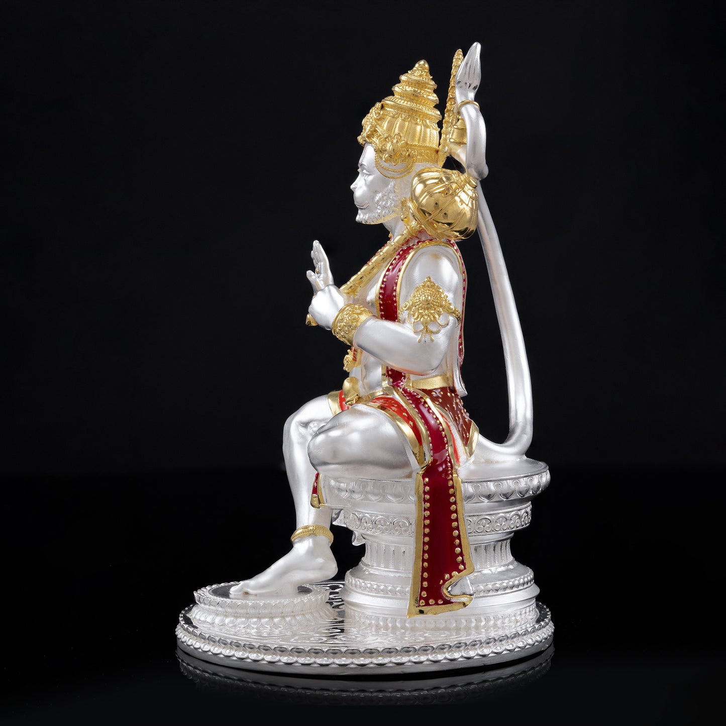 925 Silver Mixed Finish Hanumanji Idol