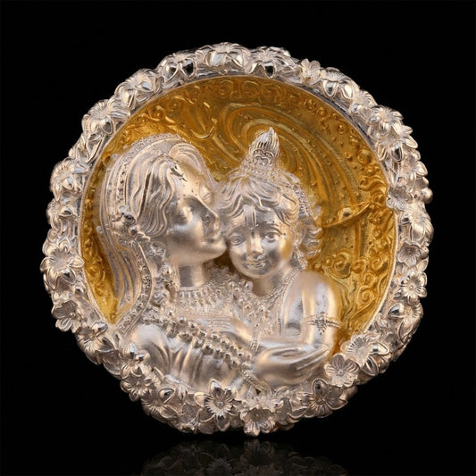 925 Silver Mixed Finish Yasoda Krishna Coin