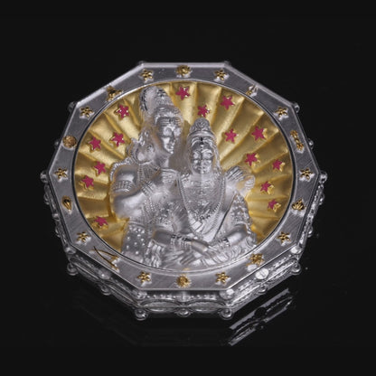 925 Silver Mixed Finish Shiv Parvati Vivah Coin